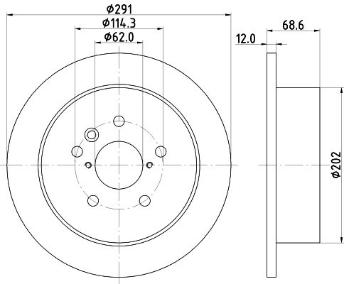 DON Bremseskive pcd23132 291mm 12mm for TOYOTA
