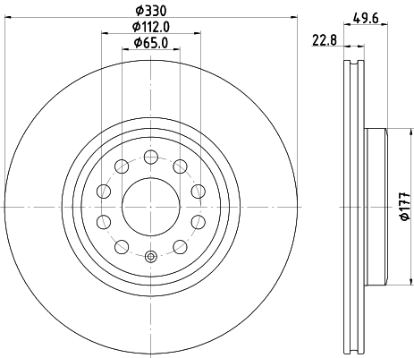 DON Bremseskive pcd21952 330mm 23mm for VW