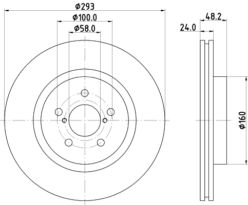 DON Bremseskive pcd22002 293mm 24mm for SUBARU