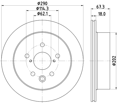 DON Bremseskive pcd22232 290mm 18mm for LEXUS