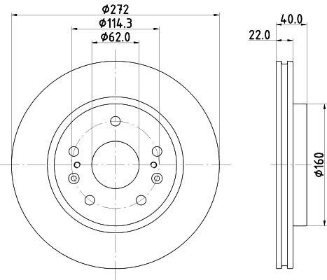 DON Bremseskive pcd22282 272mm 22mm for SUZUKI