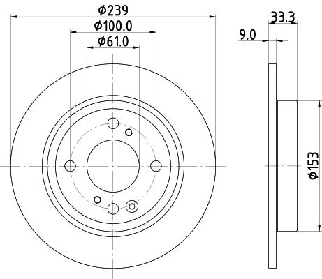 DON Bremseskive pcd22302 239mm 9mm for HONDA