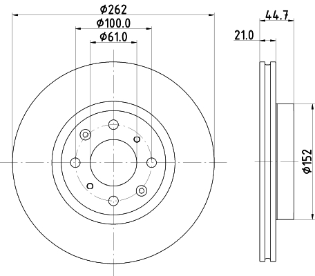 DON Bremseskive pcd22312 262mm 21mm for HONDA