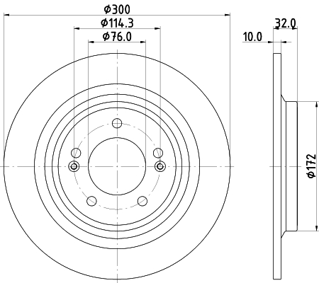 DON Bremseskive pcd22372 300mm 10mm for HYUNDAI