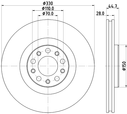 DON Bremseskive pcd22451 330mm 28mm for ALFA ROMEO