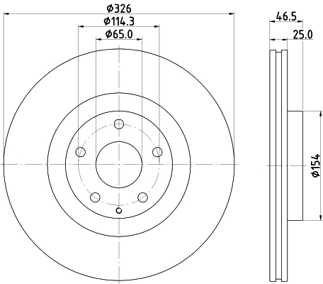 DON Bremseskive pcd22412 326mm 25mm for MAZDA