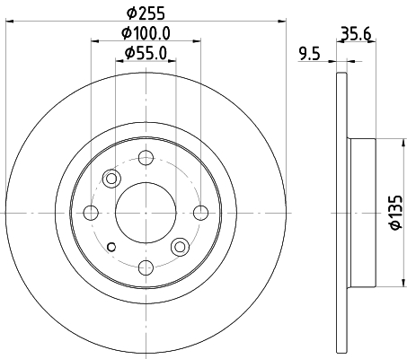 DON Bremseskive pcd22482 255mm 10mm for MAZDA