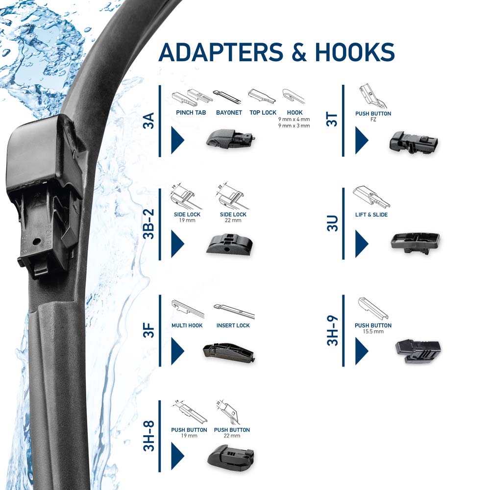HELLA Viskerblad 9XW 358 061-181 foran