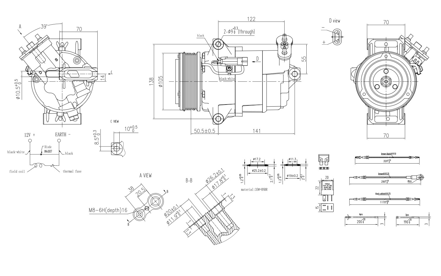 HELLA Kompressor, klimaanlæg 8fk366200701 for HOLDEN OPEL VAUXHALL GENERAL MOTORS