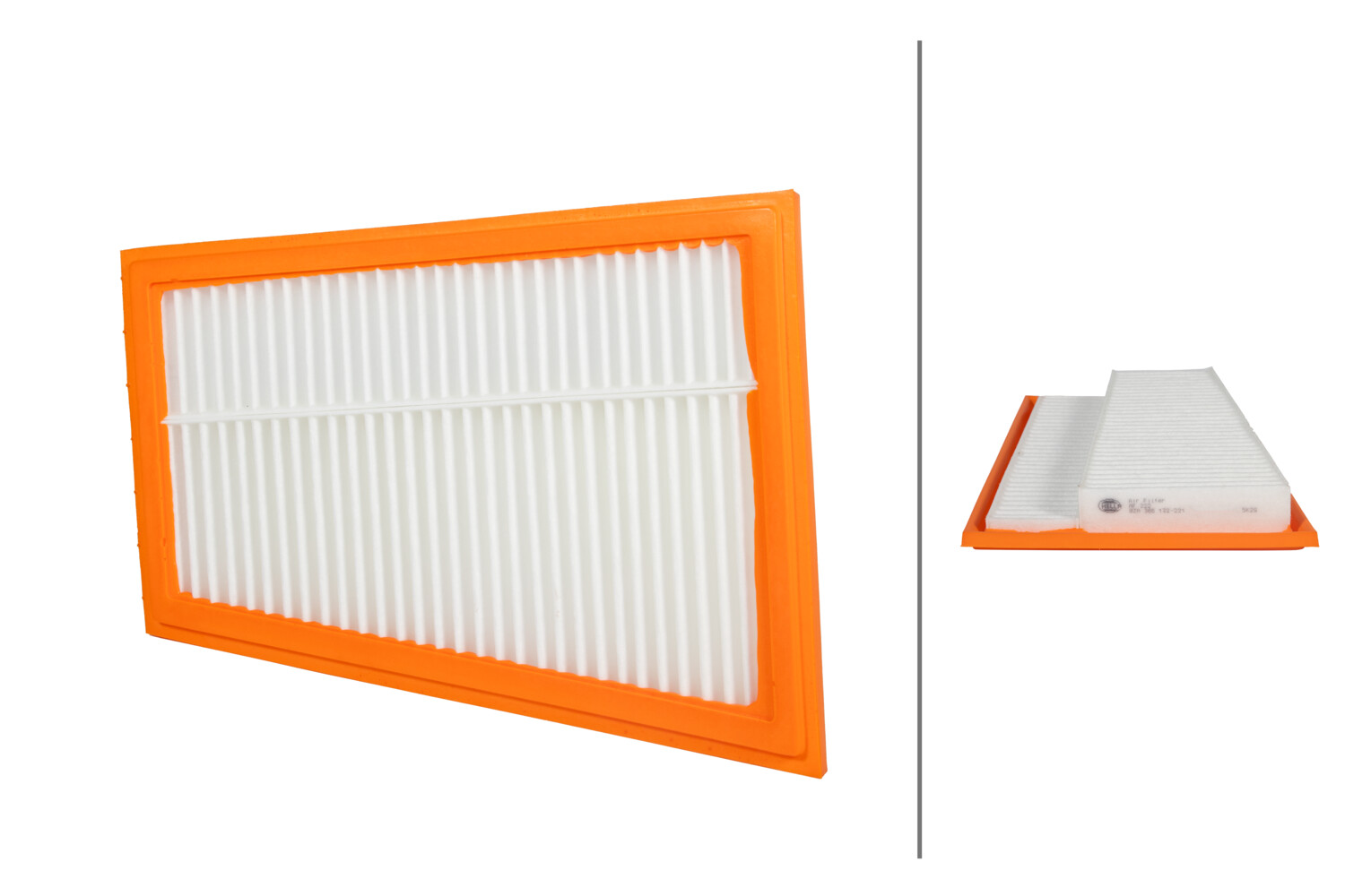 HELLA Luftfilter 8za366132221 Filterindsats length_mm_203|Længde [mm]|250 width_mm_206|Bredde [mm]|210 height_mm_209|Højde [mm]|36 quantity_unit_680|M