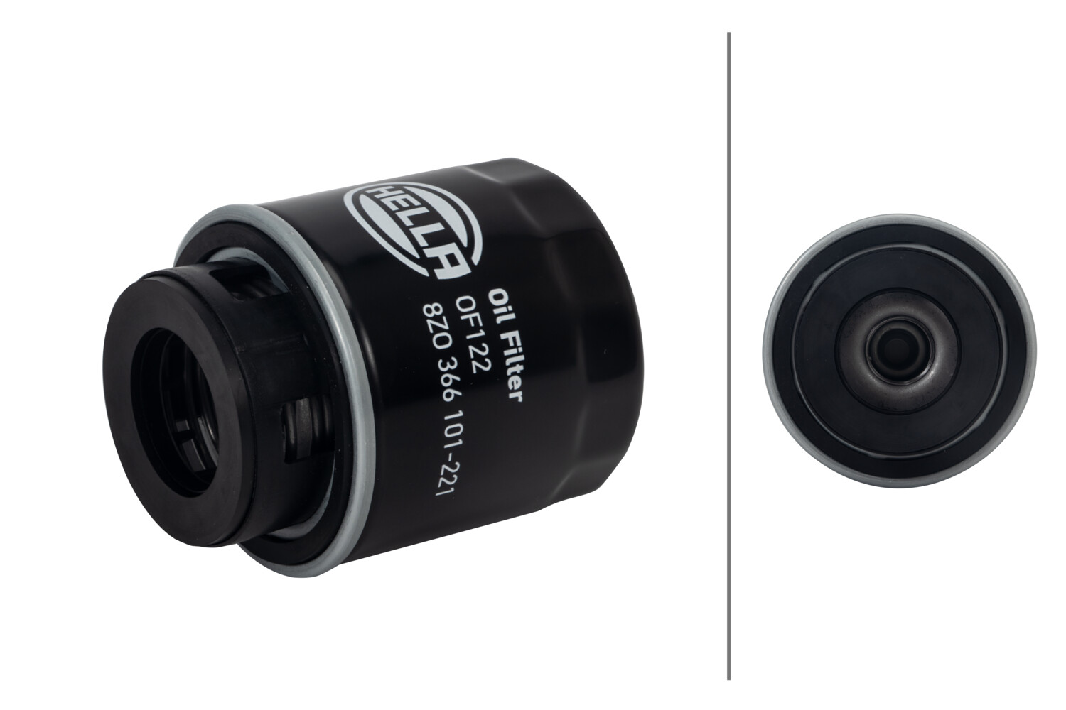 HELLA Oliefilter 8zo366101221 Påskruet 97mm 3/4-16 UNF for BYD VAG VW (SVW)