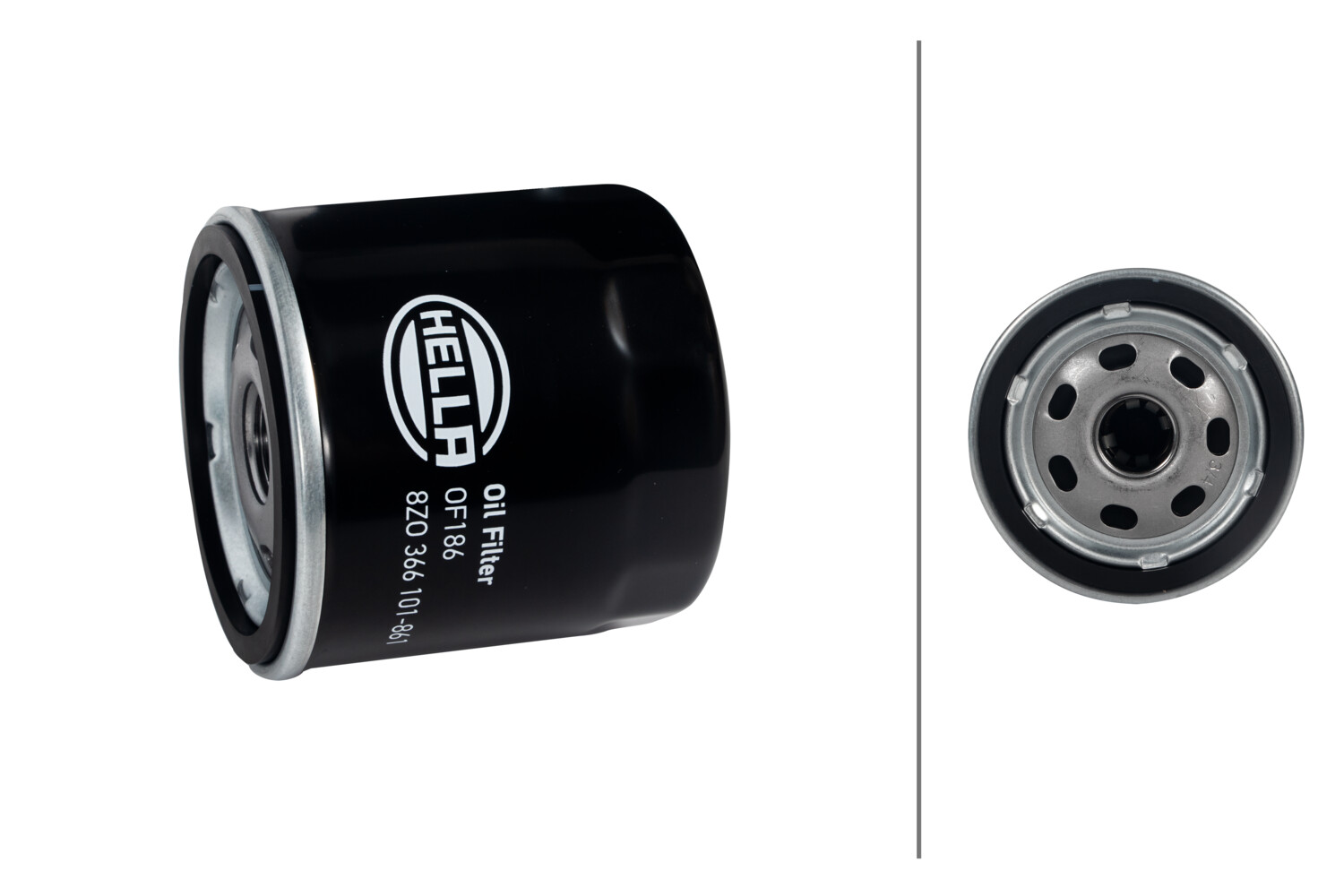 HELLA Oliefilter 8zo366101861 Påskruet 79mm 3/4-16 UNF for OPEL VAUXHALL FORD GENERAL MOTORS INNOCENTI STEYR CITROËN PEUGEOT RENAULT ROVER INTERNATIO