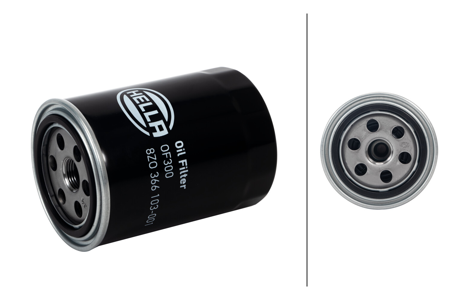 HELLA Oliefilter 8zo366103001 Påskruet 124mm 3/4-16 UNF for KIA