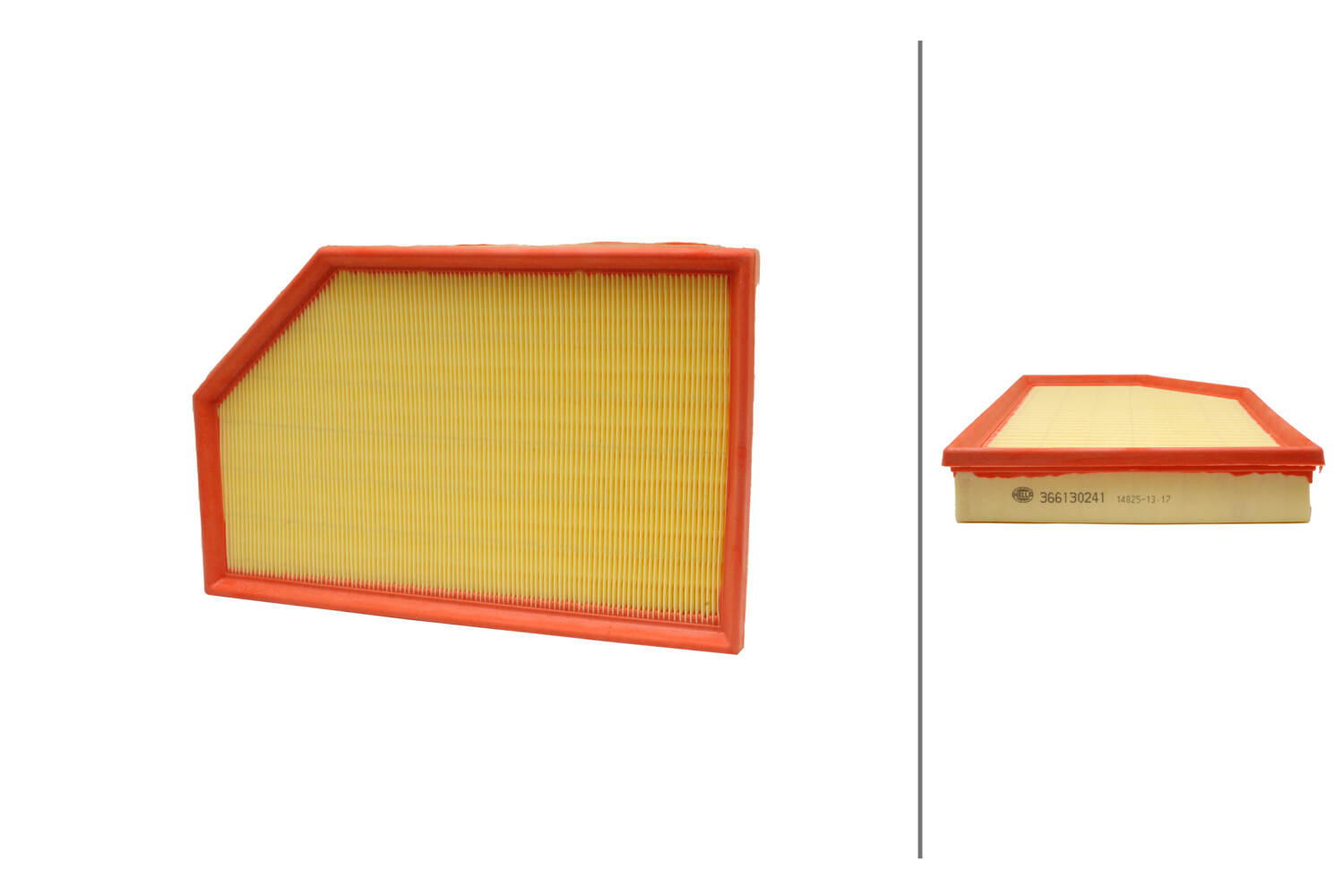 HELLA Luftfilter 8za366130241 Filterindsats length_mm_203|Længde [mm]|225 width_1_mm_818|Bredde 1 [mm]|224 width_2_mm_819|Bredde 2 [mm]|132 height_1_m