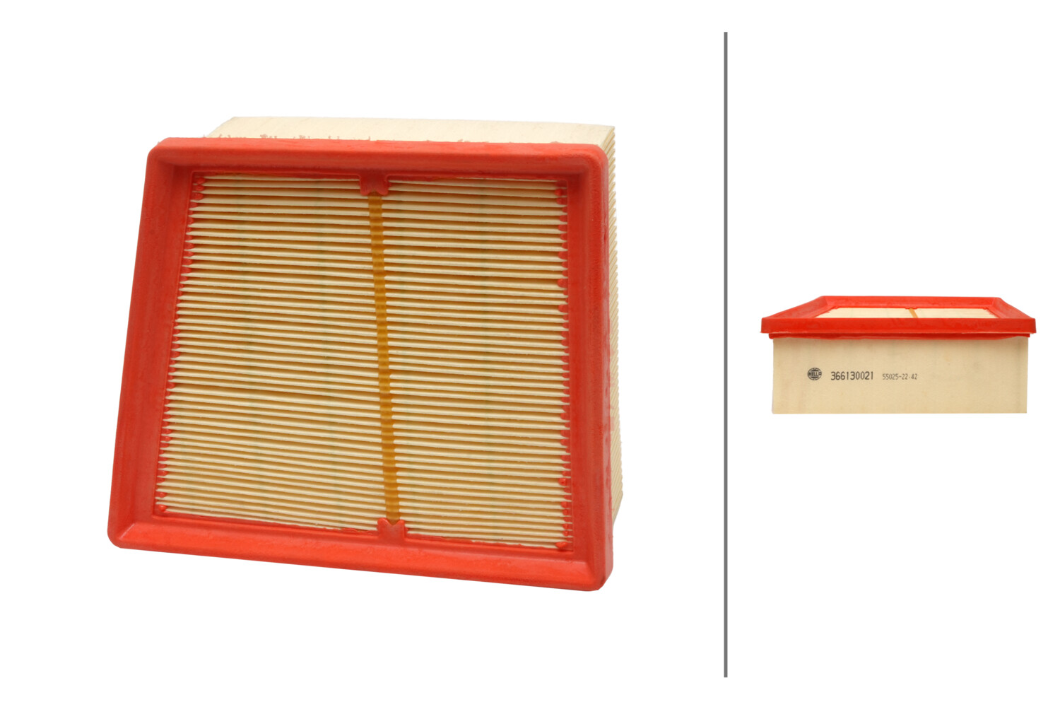 HELLA Luftfilter 8za366130021 Filterindsats length_mm_203|Længde [mm]|161 width_1_mm_818|Bredde 1 [mm]|197 width_2_mm_819|Bredde 2 [mm]|165 height_mm_