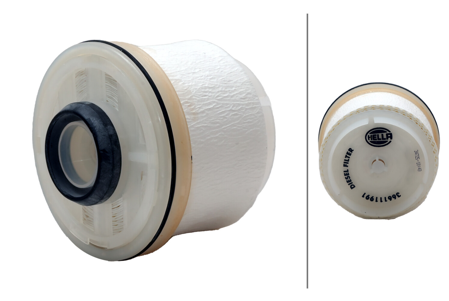 HELLA Brændstof-filter 8zf366111991 Filterindsats outer_diameter_mm_497|Yderdiameter [mm]|83 height_mm_209|Højde [mm]|76 supplementary_articlesuppleme