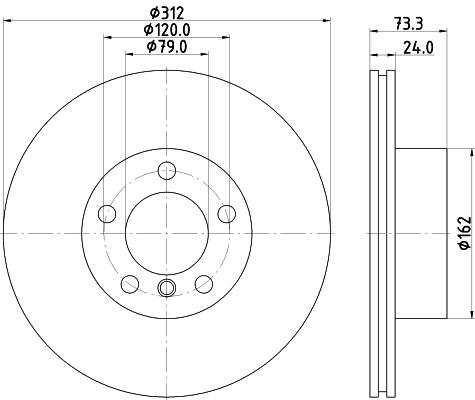 DON Bremseskive pcd16922 312mm 24mm for BMW
