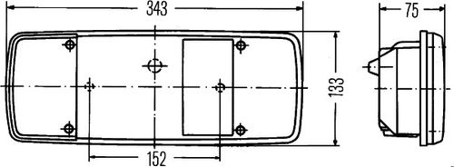 Produktbillede for Lygteglas, baglygte