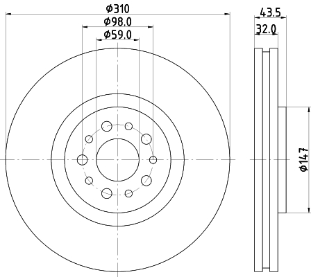 DON Bremseskive pcd20841 310mm 32mm for PEUGEOT CITROËN FIAT LANCIA