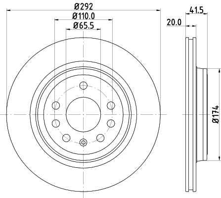 DON Bremseskive pcd12132 292mm 20mm for FERRARI OPEL SAAB FIAT LAMBORGHINI