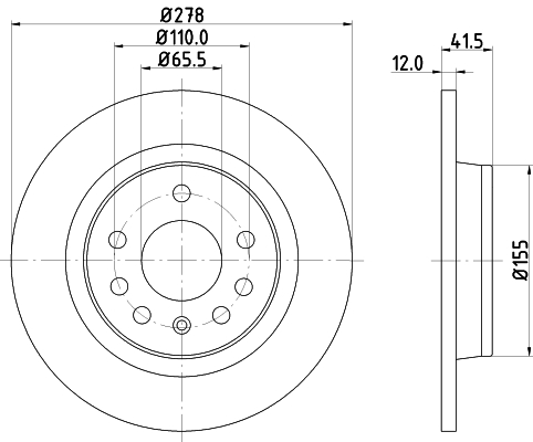 DON Bremseskive pcd10642 278mm 12mm for OPEL SAAB FIAT VAUXHALL