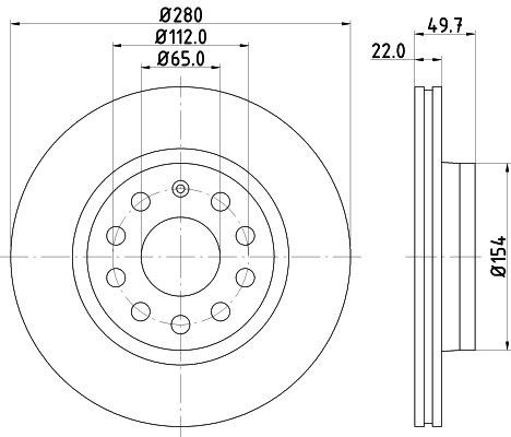 DON Bremseskive pcd10042 280mm 22mm for SEAT VW (FAW) VW SKODA (SVW) SKODA