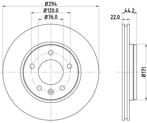 DON Bremseskive pcd19472 294mm 22mm for AUDI SKODA