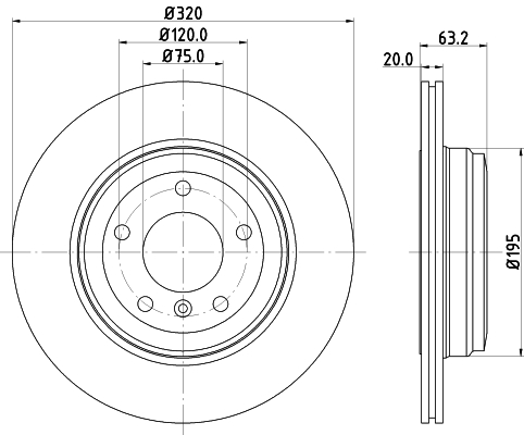 DON Bremseskive pcd10552 320mm 20mm for BMW