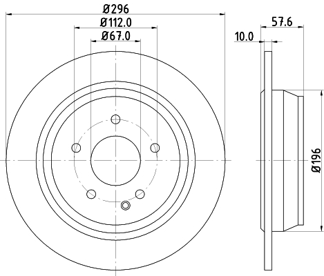 DON Bremseskive pcd18232 296mm 10mm for MERCEDES-BENZ MERCEDES-BENZ (FJDA)
