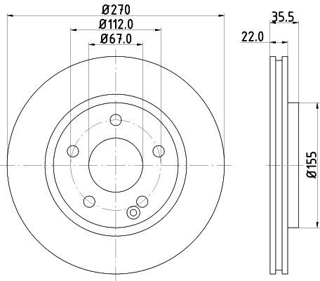 DON Bremseskive pcd21362 270mm 22mm for MERCEDES-BENZ