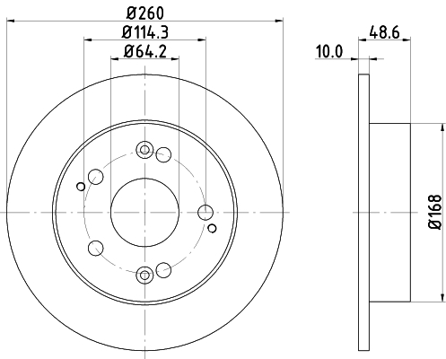 DON Bremseskive pcd14572 260mm 10mm for HONDA