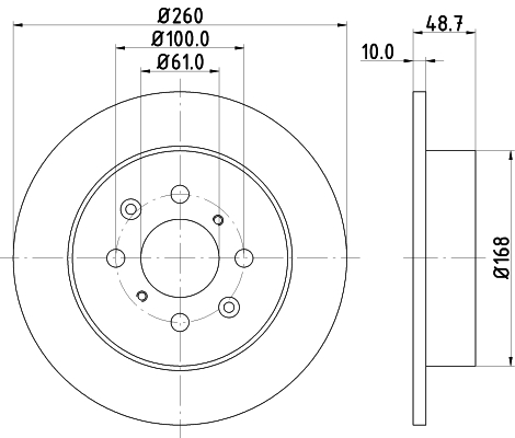 DON Bremseskive pcd13082 260mm 10mm for MG