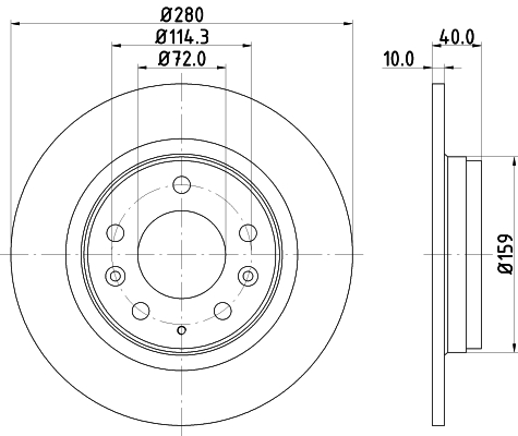 DON Bremseskive pcd10622 280mm 10mm for MAZDA BESTURN (FAW)