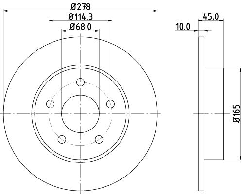 DON Bremseskive pcd18962 278mm 10mm for NISSAN