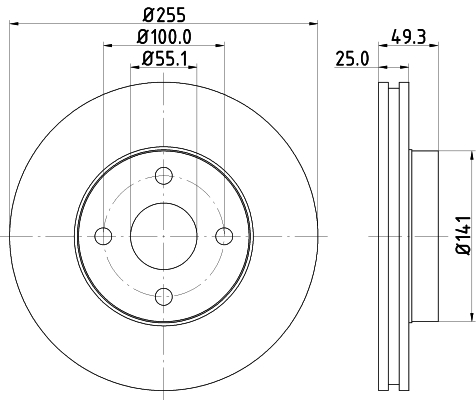 DON Bremseskive pcd13992 255mm 25mm for ENGLON TOYOTA