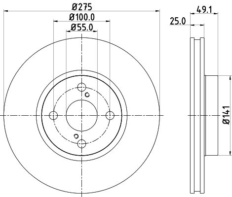 DON Bremseskive pcd12632 275mm 25mm for TOYOTA