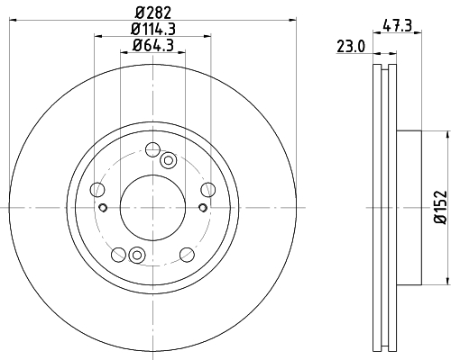 DON Bremseskive pcd13592 282mm 23mm for HONDA