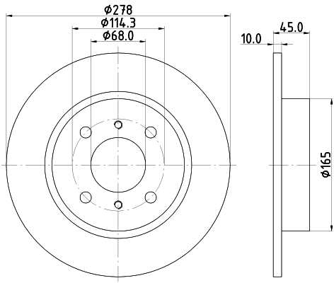DON Bremseskive pcd14792 278mm 10mm for NISSAN