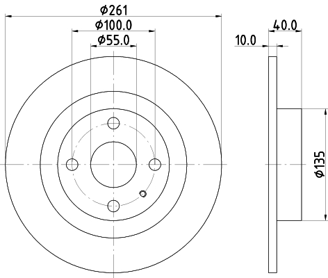 DON Bremseskive pcd14492 261mm 10mm for MAZDA HAIMA (FAW)