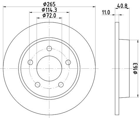 DON Bremseskive pcd18982 265mm 11mm for MITSUBISHI MAZDA MAZDA (CHANGAN)