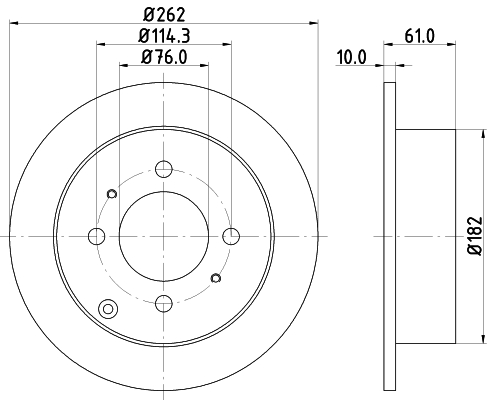 DON Bremseskive pcd14612 262mm 10mm for HYUNDAI KIA