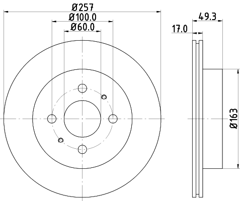 DON Bremseskive pcd21292 257mm 17mm for SUZUKI