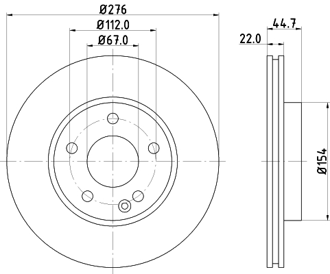 DON Bremseskive pcd10502 276mm 22mm for MERCEDES-BENZ