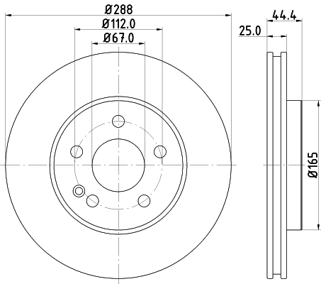 DON Bremseskive pcd18672 288mm 25mm for MERCEDES-BENZ