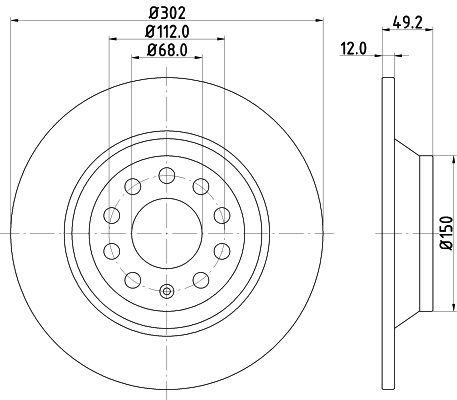DON Bremseskive pcd10492 302mm 12mm for SKODA