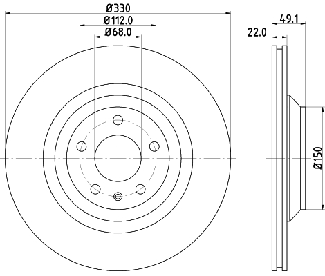 DON Bremseskive pcd11772 330mm 22mm for AUDI (FAW)