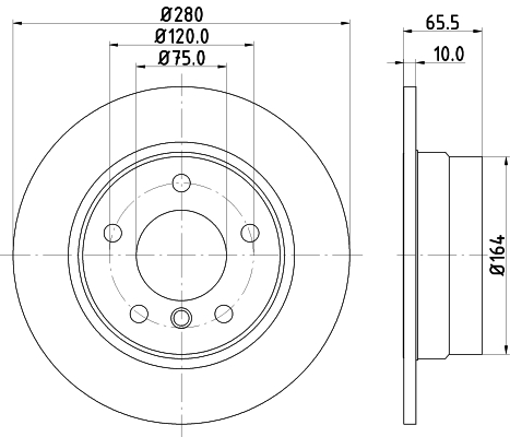 DON Bremseskive pcd10762 280mm 10mm for BMW