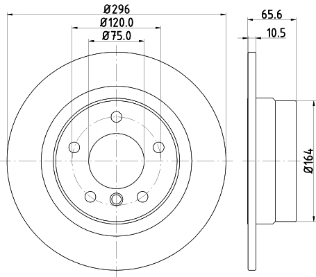 DON Bremseskive pcd10852 296mm 10mm for BMW