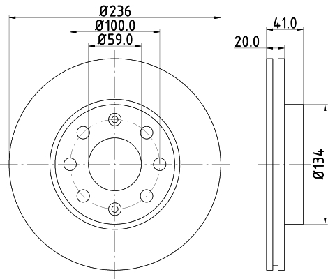 DON Bremseskive pcd10972 236mm 20mm for CHEVROLET