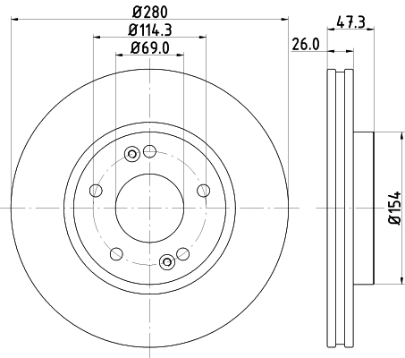 DON Bremseskive pcd11052 280mm 26mm for KIA JAC HYUNDAI